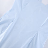 Autumn Women's Cotton Design Sense Niche Fashion Style To Close The Waist Carefully Under The Fork Shirt 68HZ