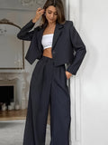 Autumn 2025 New Suit Collar Long Sleeves Casual Loose High-Waisted Tight Trousers Classic Two-Piece Women 68HZ