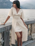 2025 Summer Fashion New Apricot Imitation Acet Acid Dress A Tea Dress Woman 68HZ