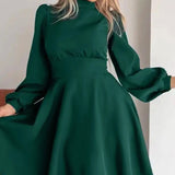 French Spring Red Collar Bubble Sleeve Dress 2025 Wildberries Hot New Fashion 68HZ