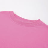Pink Loose Elastic Round-Neck Long-Sleeved Sleeve-Head Street Style T-Shirt 2025 New Autumn Fashion Women's Top 68HZ