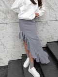 Autumn 2025 Women's Cotton High-End Sense Open Hundred Folded Lotus Side Fashion Casual Casual Casual Casual Skirt 68HZ