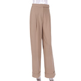 2025 New Black Drag Panties Loose High-Waist Hanging Trousers Women's Broad Leg Pants Commute Suit Trousers Autumn And Winter 68HZ