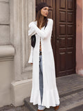 Women's Clothing 2025 Autumn And Winter Long Buckle Knitted French Single-Dlong High-End Open Lotus Leaf Dress 68HZ