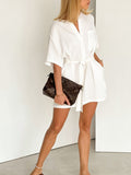 White Cotton Yarn French Light Luxury Jumpsuit 2025 New Autumn Fashion Women's Shorts 68HZ