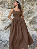 French Kaqi Cotton Canperable Sling High-Waisted Dress 2025 New Holiday Dress 68HZ