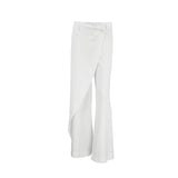 White Splicing Wind Commuting Wide-Waisted Slacks 2025 Autumn Fashion New Women's Trousers 68HZ