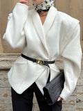 Design Sense Waist Open Fork Very Broad Long Sleeve V Collar Small Suit Coat Female Senior Hair Coat Coat 68HZ