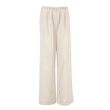 Spring And Summer Commuting Lazy Cotton Tnut Fashion Wide-Footed Trousers Loose Pocket Trousers Women's Clothing 68HZ
