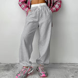 Ins Fashion Lumbar Thromic Tying With Low-Waisted Sweatpants 2025 Autumn And Winter New Trousers 68HZ