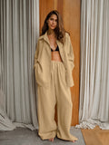 Casual Kaqi Cotton-Slemp Breathable Long-Sleeved Trousers Two Sets Of Autumn Loose Street Style Suit Woman 68HZ