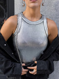 Fashion Knitting Pits Summer Bribs With Rounded Slings Small Vest Sexy Hollow Short Solid Color Top Woman 68HZ