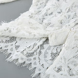French Autumn And Winter Design Feeling Long Sleeves Lace Knitted Small Fragrant Wind To Close The Waist Bubble Sleeve Shirt Woman 68HZ