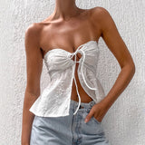 Fashion Sexy Tat-Carrying White Vest Short Top Summer Lazy Temperament 68HZ