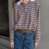 Cool Spicy T-Shirt Small Collider Striped Easier T-Shirt 2025 Autumn Fashion New Vintage Long Sleeves 68HZ