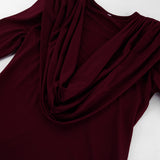 Folded Waist Swing Long-Sleeved T-Shirt Women's Senior Sense 2025 Autumn And Winter Beauty Bottom Top 68HZ