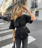 Spring And Summer Pure Cotton Short-Sleeved Back T-Shirt Shirt Top New Comfortable Fashion Women's Clothing 68HZ