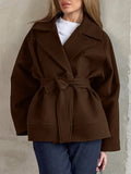 Autumn And Winter Atmosphere Of The Hair Of The Coat Women's Senior Sense Suit Collar Belt With A Long Sleeves Of The Coat 68HZ