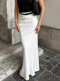 White Body-Pupling Fishtail Temperament Half-Dress Dress 2025 Spring And Summer Fashion New Long Dress 68HZ