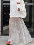 Sexy Lace Jiti Perspective Skirt 2025 Autumn And Winter Fashion New Women's Dress 68HZ