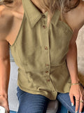 Summer Commuting Women's Sleeveless Clame Hanging Neck Sling Wearing A New Simple Body-Repair On The Back 68HZ