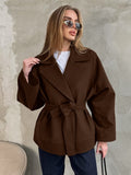 Autumn And Winter Atmosphere Of The Hair Of The Coat Women's Senior Sense Suit Collar Belt With A Long Sleeves Of The Coat 68HZ