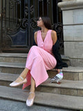 Fashion Casual Suit French Sexy Sleeveless Vest Short Top Open Waist Half-Dress Two-Piece Autumn Dress Woman 68HZ