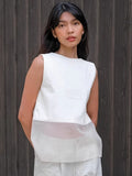 White V-Neck Cotton Can Wear Double-Sided Collared Sleeveless Vest 2025 Summer Fashion New Top 68HZ