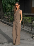 Casual Karma Fashion Temperament Feel Sleeveless Vest Trousers Set Spring And Summer With High Waist Two Sets Of Women 68HZ