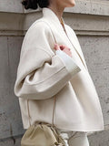Autumn And Winter New Long-Sleeved V-Neck Coat Jacket Short 2025 Loose Temperament Commuting Lazy Woman 68HZ