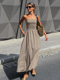 2025 Summer Sleeveless Shoulder Languid Temperament Casual Simple Dress New Fashion Dress 68HZ