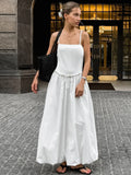 French Temperament Slings Bare Back Pony Pony Pony White Dress 2025 Autumn And Winter Fashion New Women's Dress 68HZ