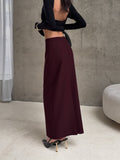 Design Feeling Solid Color Royal Sister Style Slim Thin Open Skirt Half Dress Women Fashion One Dress 68HZ
