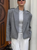 Autumn And Winter Pure Color Hair Suit Women's High-Grade Temperament Fashion Big Collar Casual Style Short Coat 68HZ
