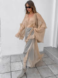 Ki-Color Autumn And Winter New Bat Sleeve Dress 2025 Fashion Sunscreen Hooded Dress Woman 68HZ