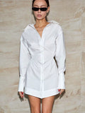 New Collar Temperament Shirt Dress 2025 Autumn And Winter Fashion A Short Dress Woman 68HZ