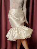 Autumn Design-Style Ass High-Waisted French Half-Dressed 2025 New Women's-Wearing Fasley Splicing Puffed Puffed Skirt 68HZ