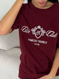 Spice Girls Loose T-Shirt Top Women Summer Leisure Lazy Letters Embroidered Shoulder Round Collar Women 68HZ