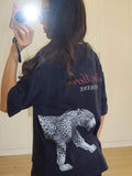 2026 Summer New Leopard Print Short-Sleeved Women New Leisure Free Letter Print T-Shirt Tide 68HZ