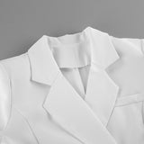 2026 New Design Feels Waist-Fitted Bow Temperament Elegant White Suit Dress Woman 68HZ