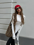 2025 Spring And Summer Irregular Sexy Design White Knitted Round Collar Slimming Women's T-Shirt 68HZ