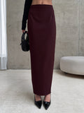 Design Feeling Solid Color Royal Sister Style Slim Thin Open Skirt Half Dress Women Fashion One Dress 68HZ