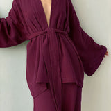 2025 French Loose Double-Layered Gauze Shirt Trousers Two Sets Of Women's Cotton Casual Fashion Suit Women 68HZ