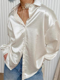 French High-Grade Apricot-Colored Pearl-Colored Fasley Dress 2025 Women's New Slacken Shirt In Autumn 68HZ
