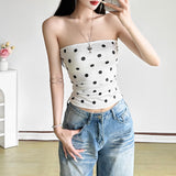 2025WISH Summer New Elegant Retro Dot Sexy Breast-Enthm With Small Vest Woman 68HZ