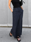 Commuting Height Waist Striped Straight Straight Skirt 2025 New Autumn Fashion Women's Clothing 68HZ
