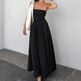 2025 Summer Babes Sleeveless Breast Temperament Dress High-End Seaside Holiday Little Black Dress Woman 68HZ