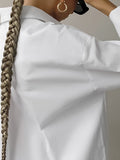 White Shirt 2025 Summer New Collar Long Sleeve Simple Fashion Free Casual Women's Top 68HZ