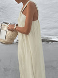 Colorless Sleeveless Hanging Neck Beach Casual Dress 2025 Autumn Fashion Simple New And Ankle Dress Woman 68HZ