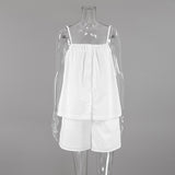 2025 Summer New Pure Cotton Temperament Casual Small Sling Square High Waist Wide-Footed Trousers Small Fresh Fashion Suit Woman 68HZ